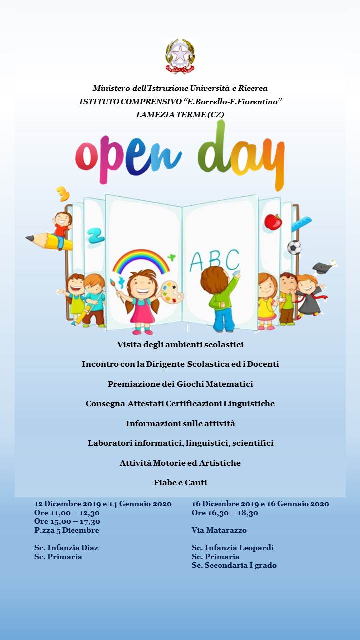 locandina open day 2019 20